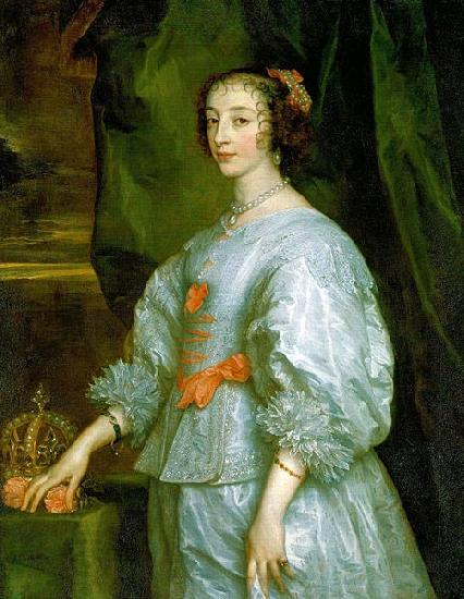 Anthony Van Dyck Princess Henrietta Maria of France, Queen consort of England. This is the first portrait of Henrietta Maria painted oil painting picture